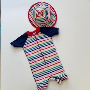 Hannah Andersson matching swim & hat bundle